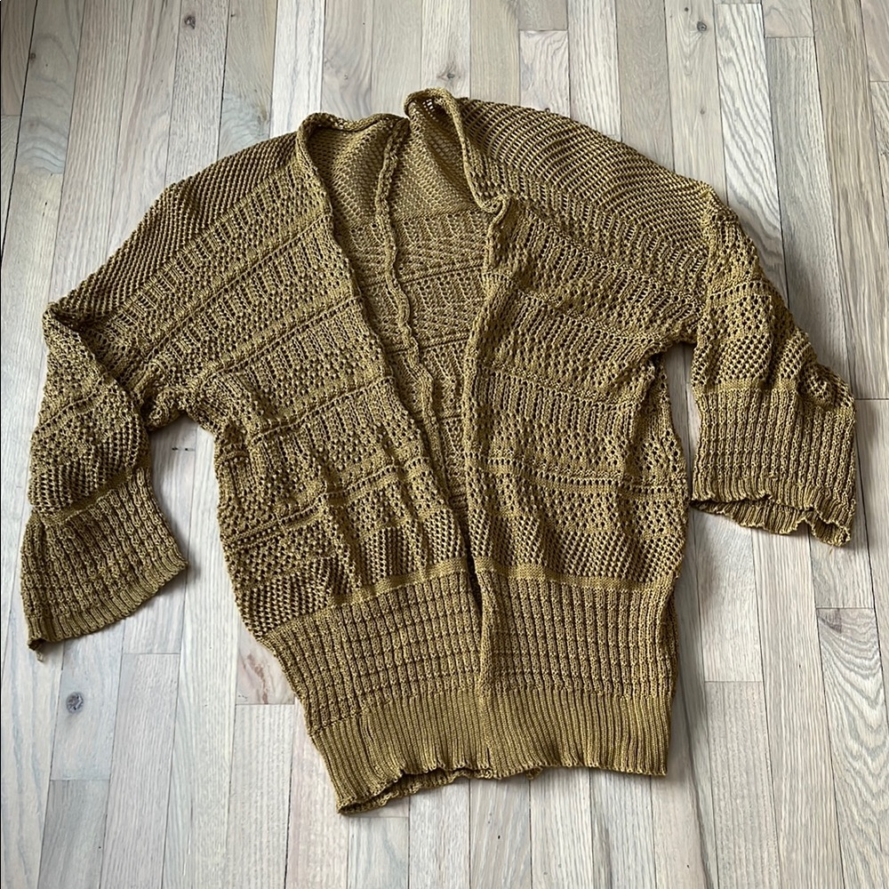 Cozy Knit Open-Front Sweater - Mustard Yellow